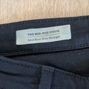 AG JEANS Mid-Rise Slim Straight Stevie Black Jeans - Size 27